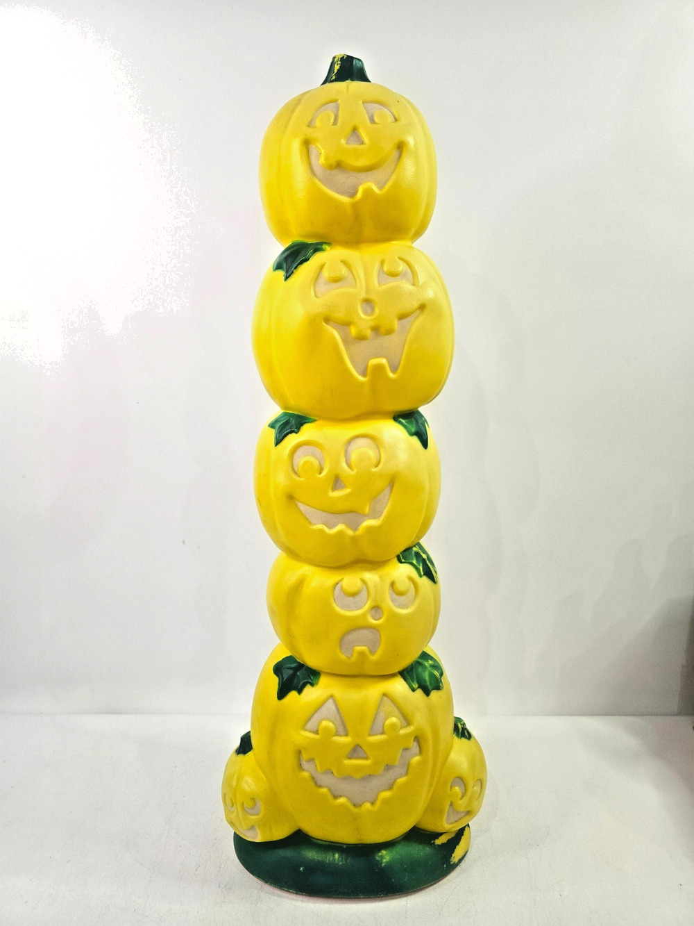 Vintage Sun Hill 38" Stacked Pumpkin Blow Mold Lighted Halloween Jack O Lantern